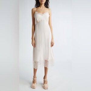 NWT $605 Simone Rocha Lace Trim Slipdress in  PALE ROSE, Sizes 0 and 4 US!